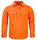 RITEMATE RM400CF PILBARA KIDS CLOSED FRONT LONG SLEEVE SHIRT