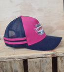 TRADIES SUPPORT THE LADIES 2 STRIPE CAP - PINK/NAVY