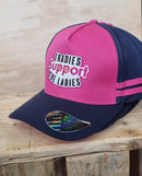 TRADIES SUPPORT THE LADIES 2 STRIPE CAP - PINK/NAVY