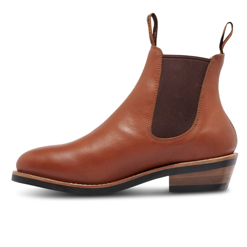 MUSTANG SIGNATURE WOMENS PULL-UP LEATHER BOOT