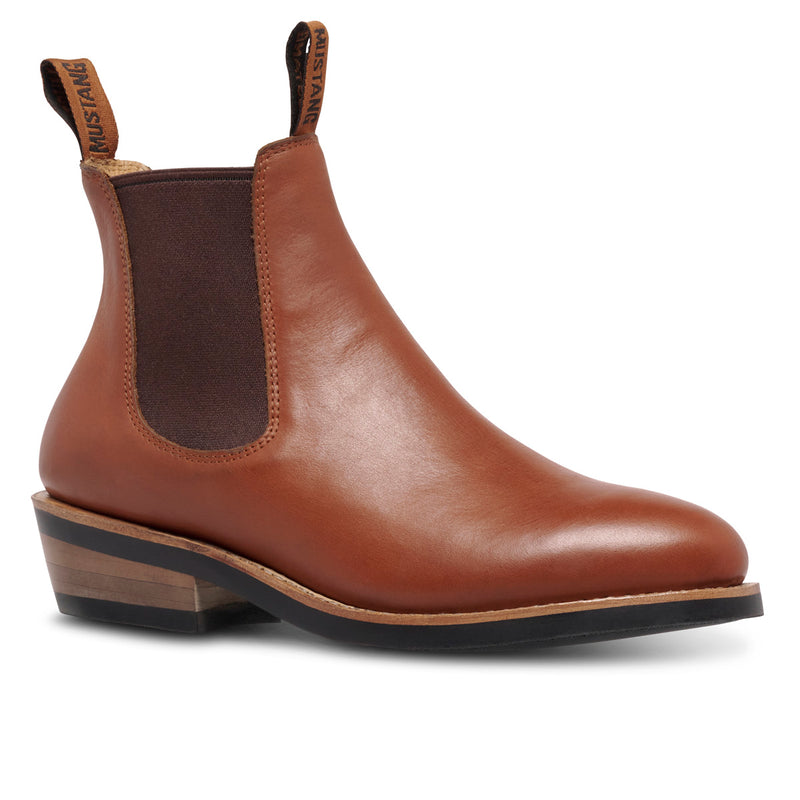 MUSTANG SIGNATURE WOMENS PULL-UP LEATHER BOOT