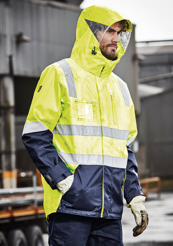 SYZMIK ZJ532 MENS HI VIS 4 IN 1 WATERPROOF JACKET