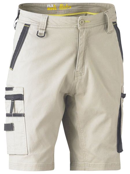 BISLEY WORKWEAR BSHC1330 FLX & MOVE STRETCH UTILITY ZIP CARGO SHORT