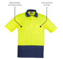 SYZMIK WORKWEAR ZH231 UNISEX HI VIS BASIC SPLICED POLO SHIRT