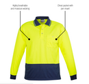 SYZMIK WORKWEAR ZH232 UNISEX HI VIS BASIC SPLICED LONG SLEEVE POLO
