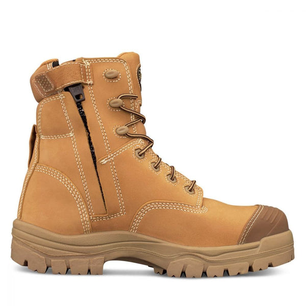 OLIVER AT45-632Z 150MM LACE UP ZIP SIDED BOOT WHEAT