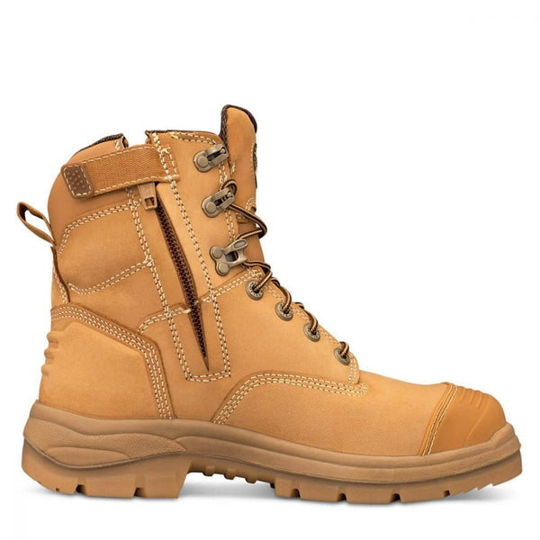 OLIVER AT 55-332Z 150MM LACE UP ZIP SIDED BOOT W SCUFF CAP WHEAT