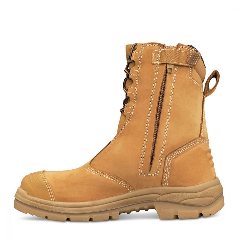 OLIVER AT 55-385 SERIES 200MM HI-LEG LACE UP ZIP SIDED BOOT WHEAT